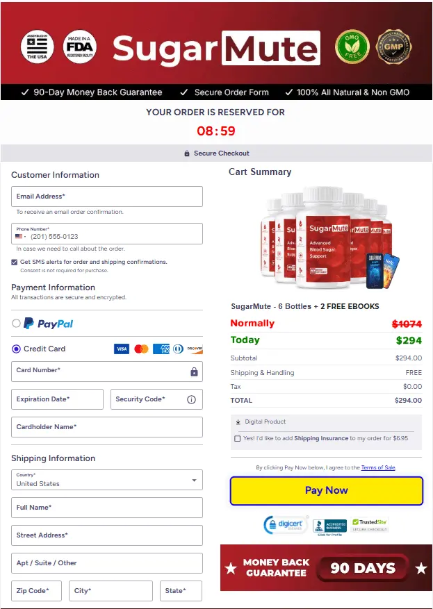 SugarMute-order-page